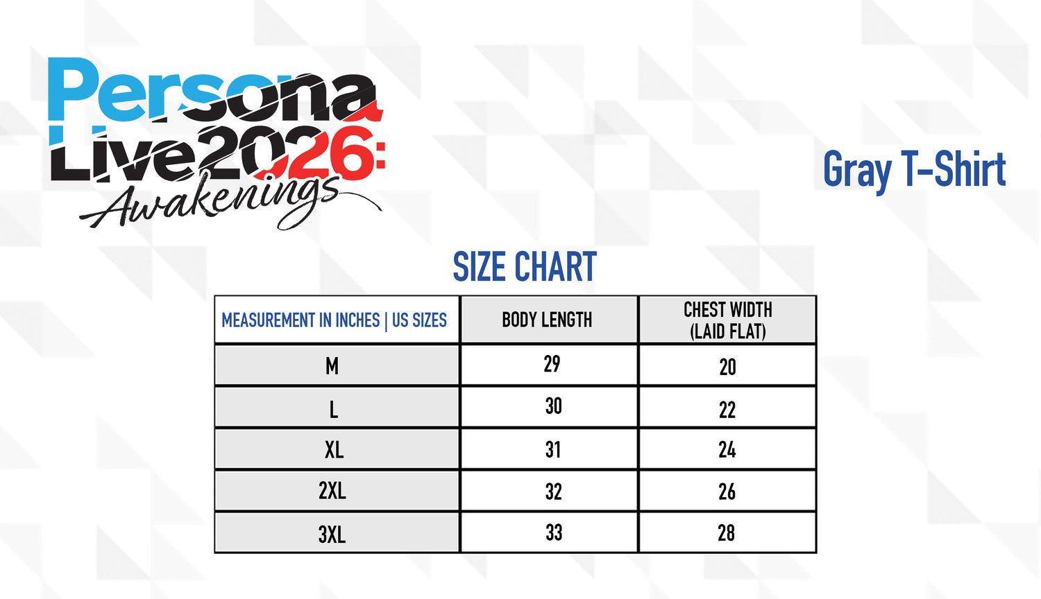 [PRE-ORDER] Persona Live 2026: Awakenings Gray T-Shirt