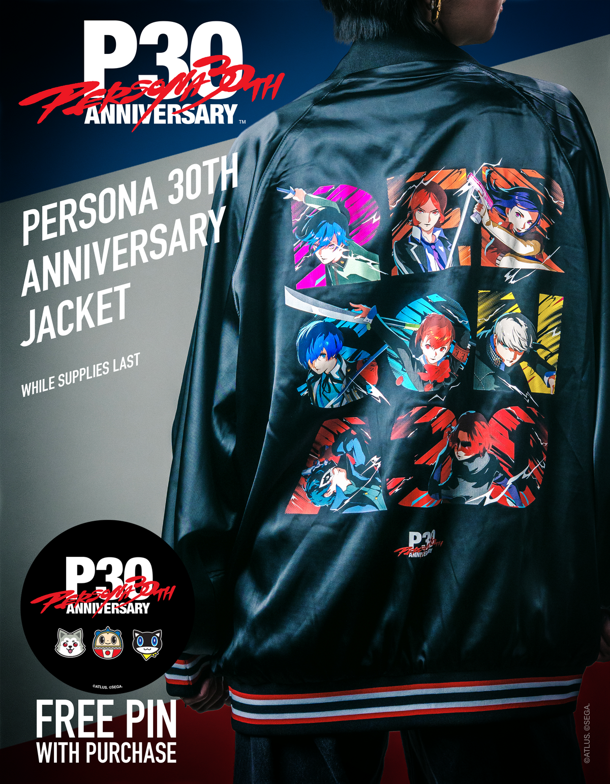 Persona 30th Anniversary: Jacket + Free Gift with Purchase Pin