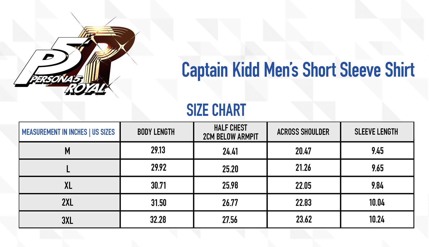 [PRE-ORDER] Persona 5 Royal: Captain Kidd Short Sleeve Shirt