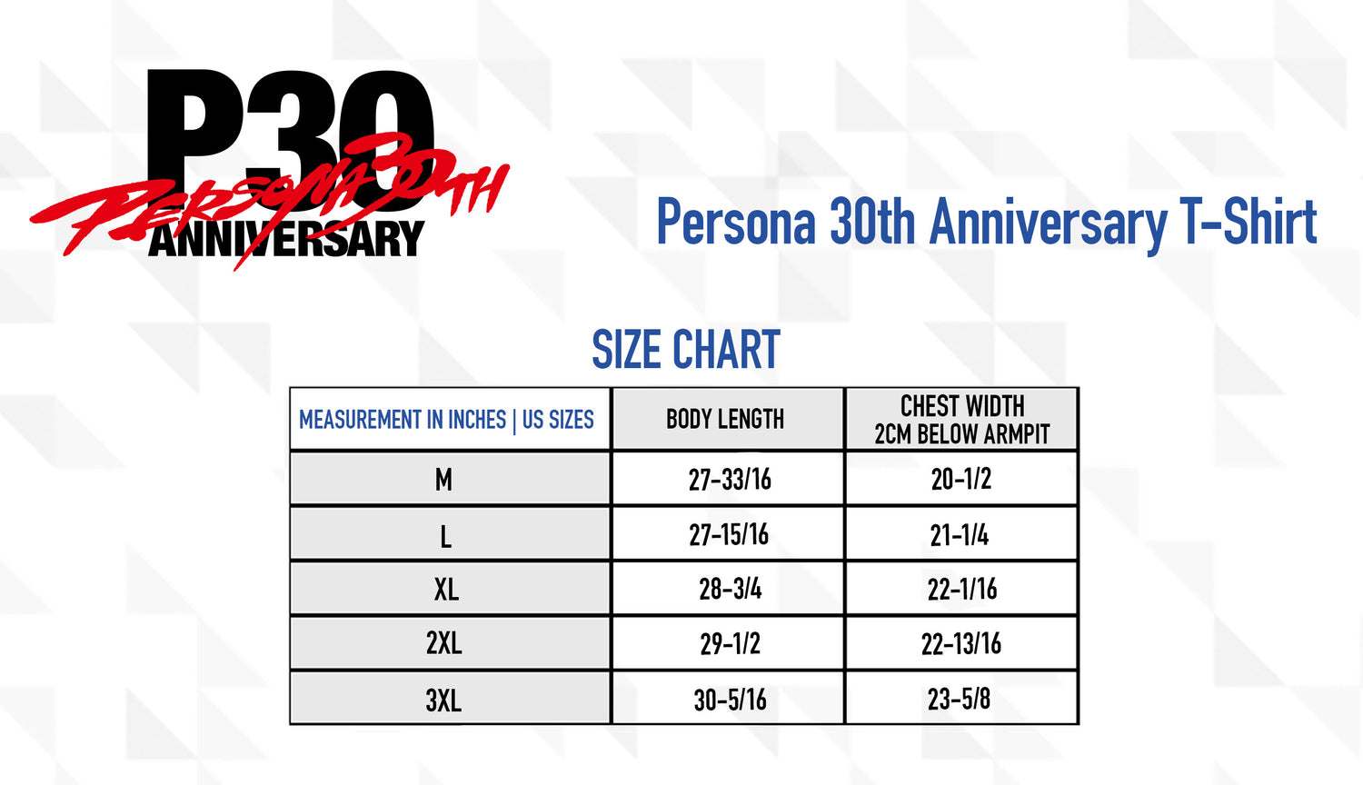 [PRE-ORDER] Persona 30th Anniversary: Commemorative T-Shirt