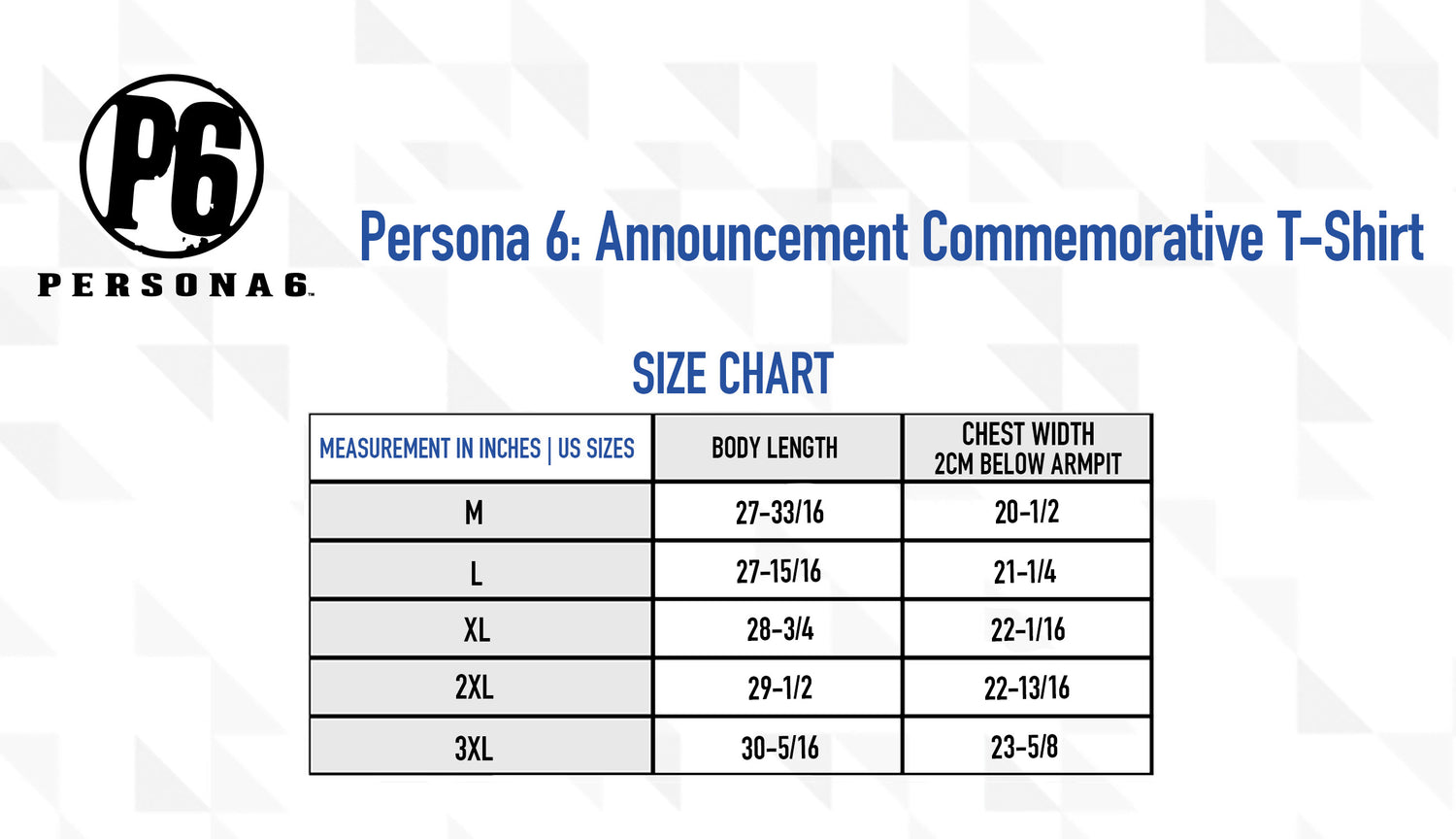 [PRE-ORDER] Persona 6: Announcement Commemorative T-Shirt