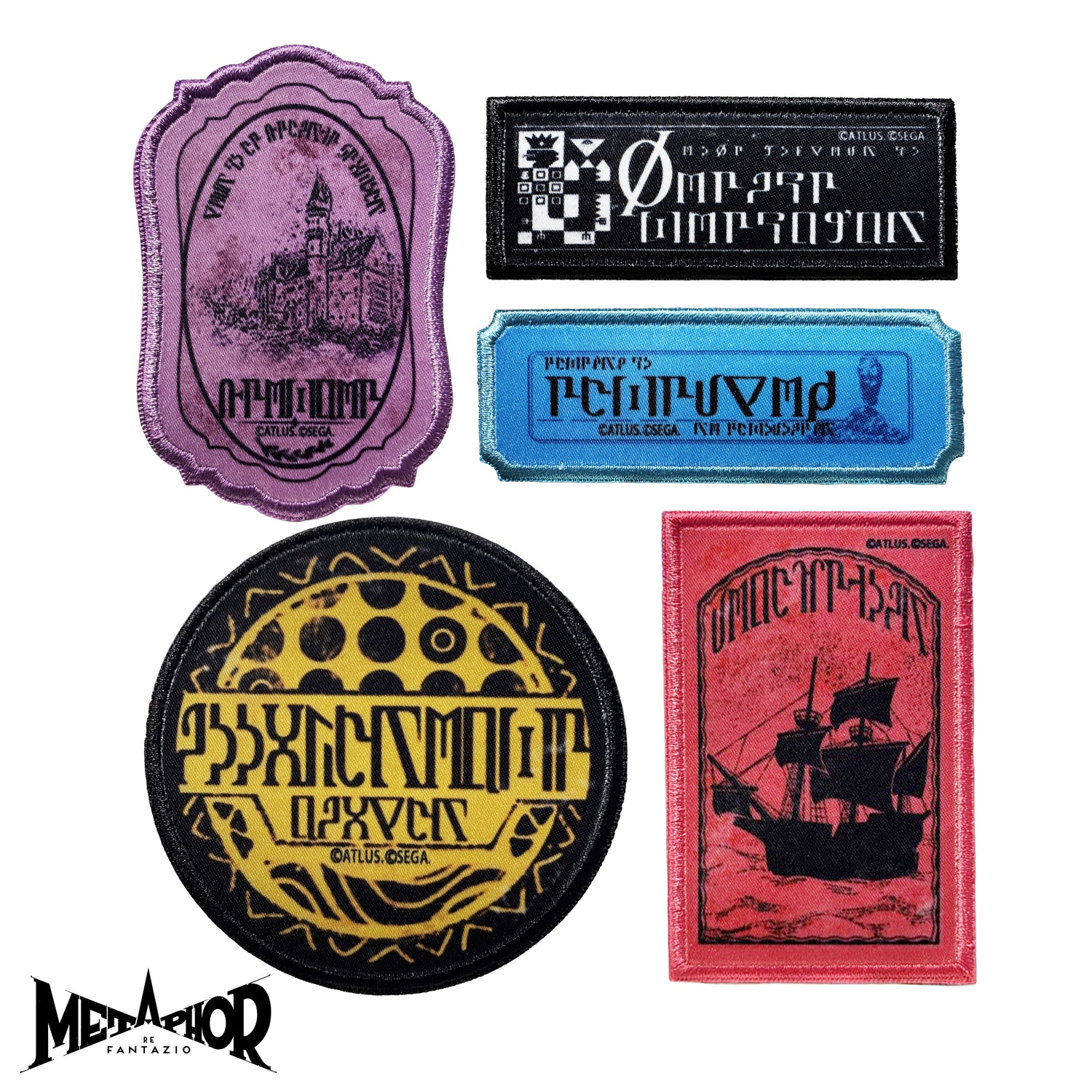 [PRE-ORDER] Metaphor: ReFantazio – Traveler’s Journey Embroidered Patches (Set of 5)